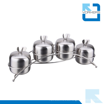 4 Stück Edelstahl Salz Pfeffer Set Gewürz Gewürz Jar